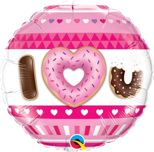 Qualatex I Love U Donut 18" Round Foil Balloon
