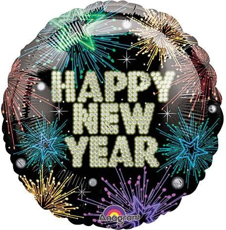 Midnight Marquee New Years 11959801 Colourful Fireworks 18in Balloon