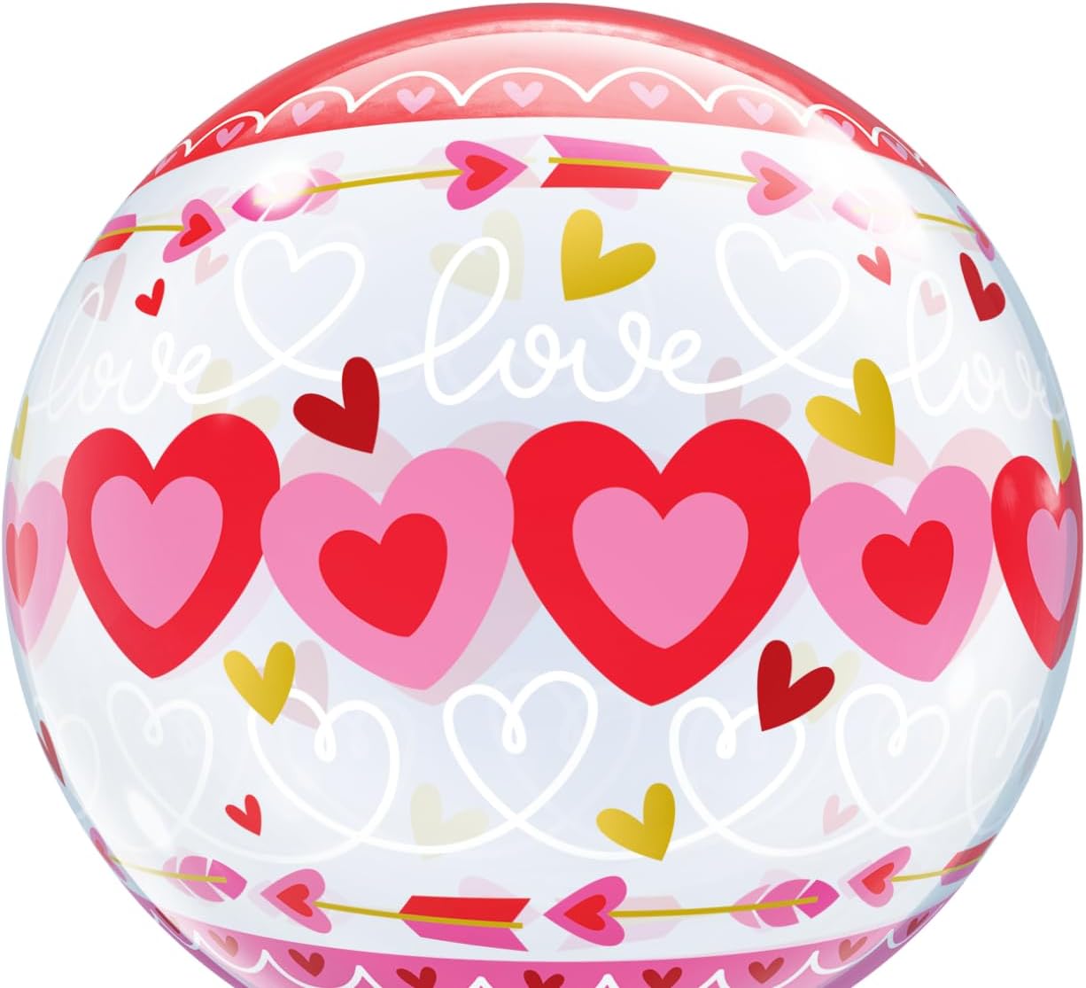 Qualatex Love Connected Hearts 22"/56cm Bubble Balloon
