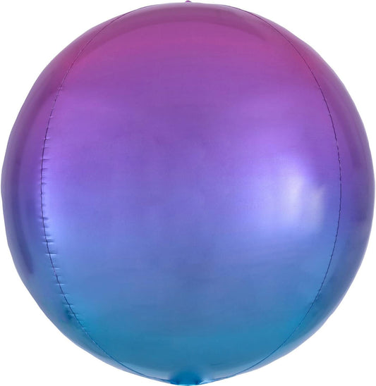 Ombre Pink & Blue Round Orbz XL 15" / 38cm Balloon