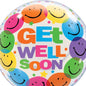 Qualatex Get Well Soon Smiling Faces 22"/56cm Bubble Balloon