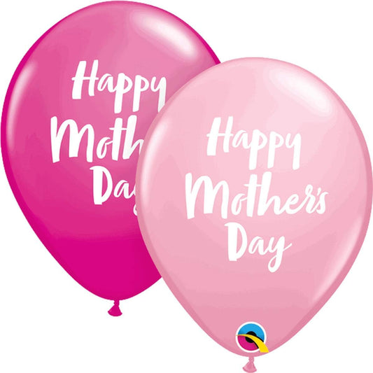 Qualatex 85681 11" Round Mothers Day Script Latex Balloons 25ct