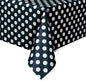 Rectangle Plastic Table Cover 54" x 108" | Black Polka Dot