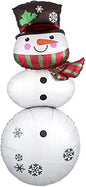 Anagram Christmas Snowman Stacker 61" Foil Balloon