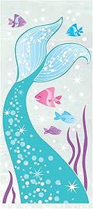 Magical Mermaid Multicolor Cellophane Bags (12cm x 27cm) Pack of 20 - Colorful Party Favor & Treat Bags