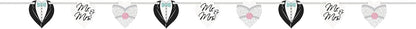 Paper Cutout Mr. & Mrs. Wedding Garland 6.45ft Unique Party