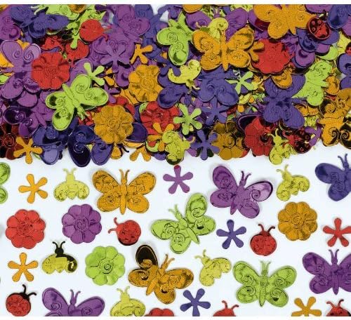 Butterflies and Flowers Confetti, Multicoloured 70g