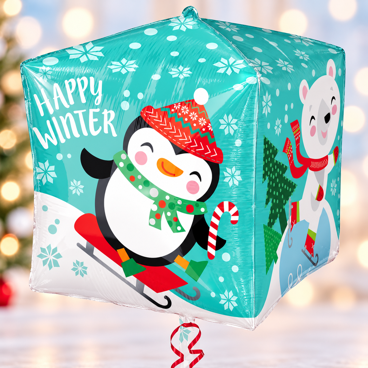 Anagram 15" Happy Winter Cubez Foil Balloon – Air or Helium