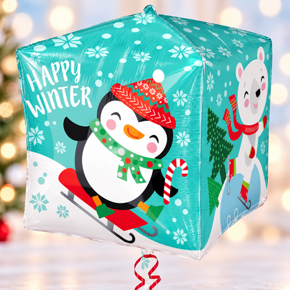 Anagram 15" Happy Winter Cubez Foil Balloon – Air or Helium