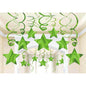 Amscan Green Shooting Stars Hanging Party Decoration 24" (15pc)