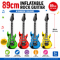 Inflatable Rock Guitar Party Props 89cm  – 4 Random Colours – Fancy Dress Accessory