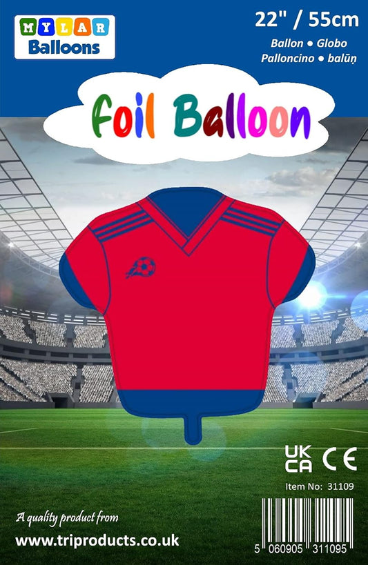 Red & Blue Football Shirt 26" / 68cm Foil Balloon