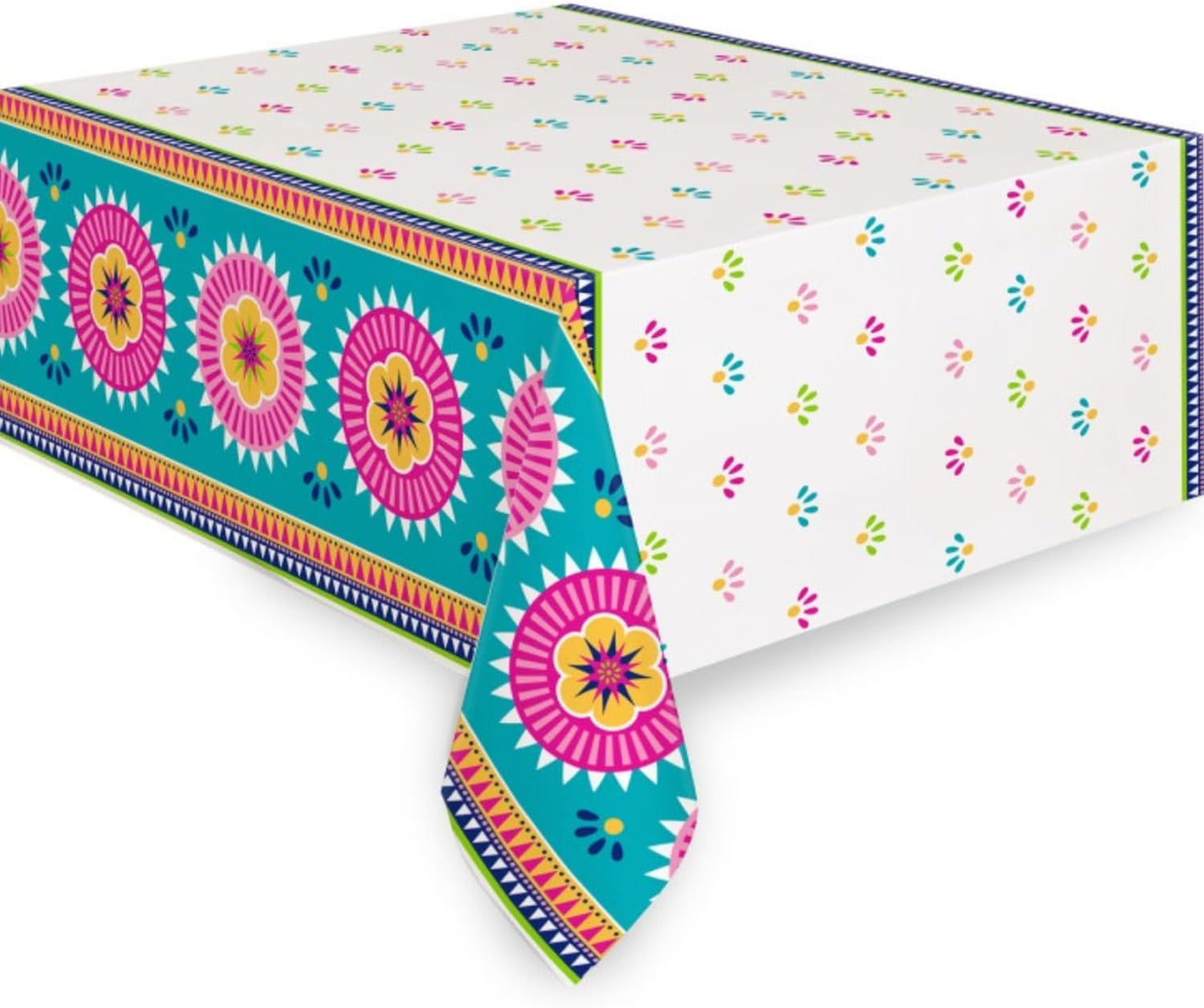 Unique Boho Fiesta Rectangular Plastic Table Cover (137cm x 213cm)