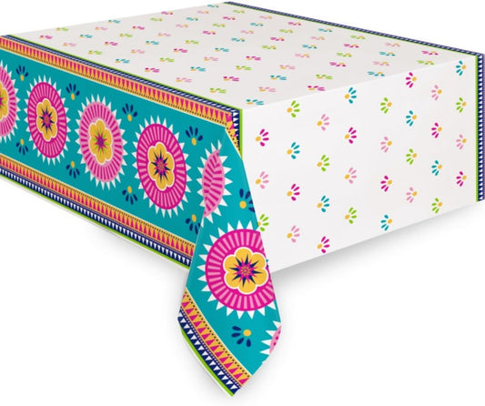 Unique Boho Fiesta Rectangular Plastic Table Cover (137cm x 213cm)
