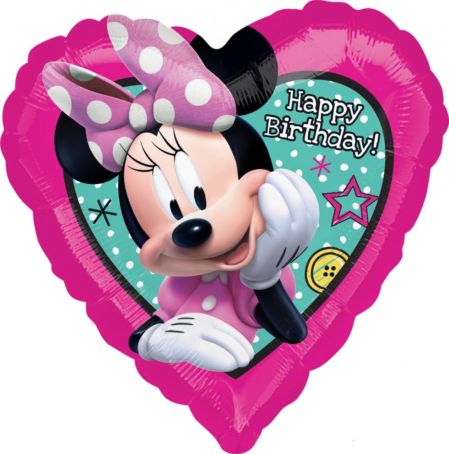 Anagram Minnie Mouse 2-Sided Happy Birthday 18" Heart Foil Balloon