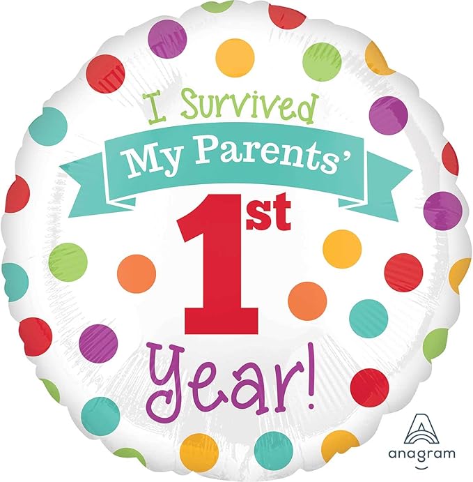 Anagram I Survived my Parents Baby's 1st Year 17" Foil Balloon