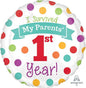 Anagram I Survived my Parents Baby's 1st Year 17" Foil Balloon