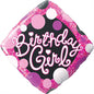 Qualatex Birthday Girl Pink & Black Diamond 18" Foil Balloon