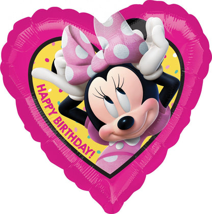 Anagram Minnie Mouse 2-Sided Happy Birthday 18" Heart Foil Balloon