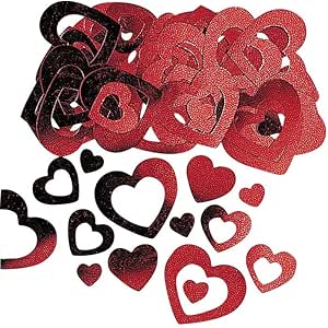 Metallic Hollow Hearts Confetti Red 14g