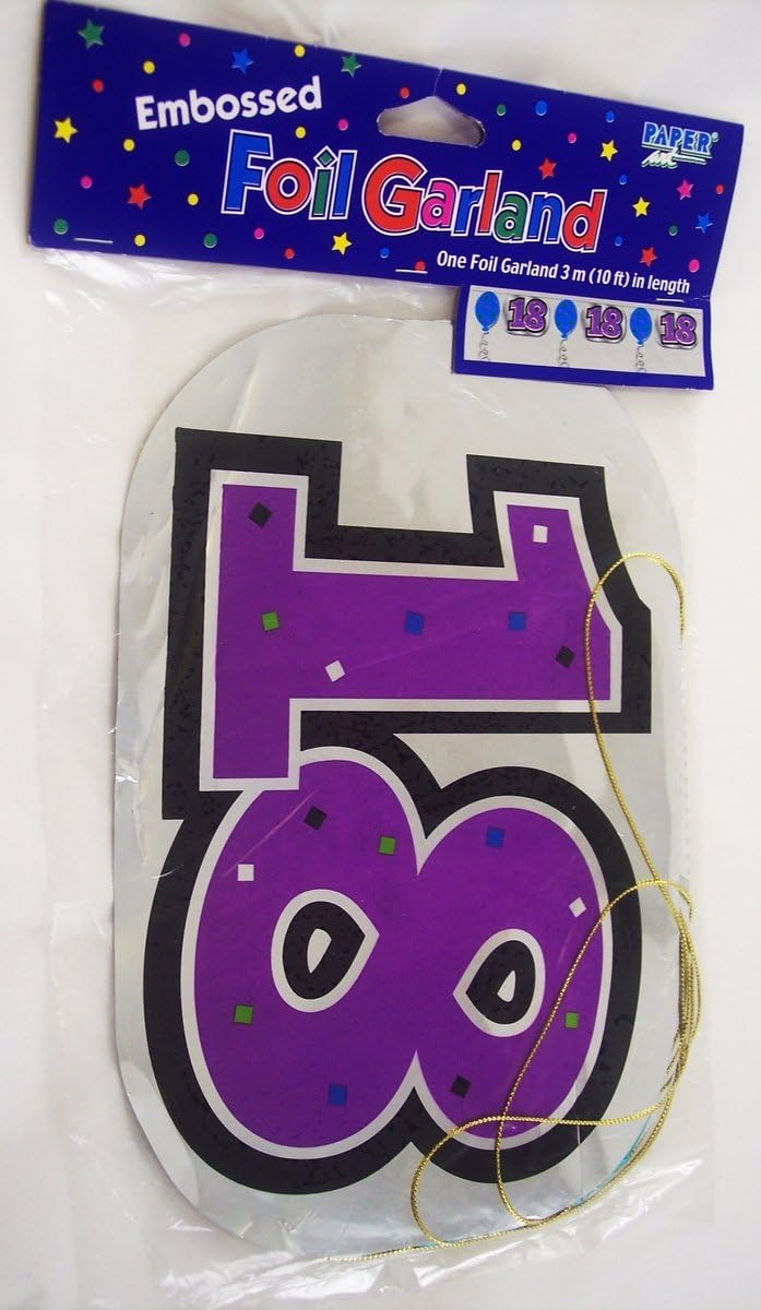 Creative Party Purple & Silver 18th Birthday Foil Garland 3m