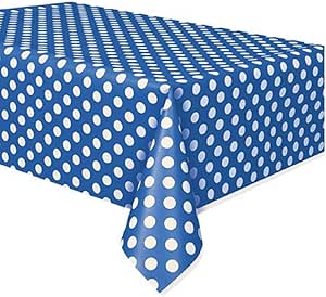 Rectangle Plastic Table Cover 54" x 108" | Blue Polka Dot