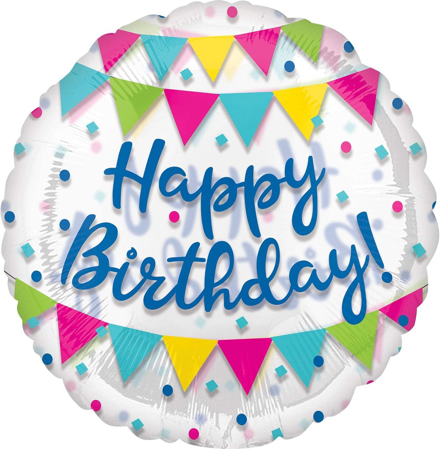 Anagram SeeThru Confetti Filled Happy Birthday 28" Foil Balloon