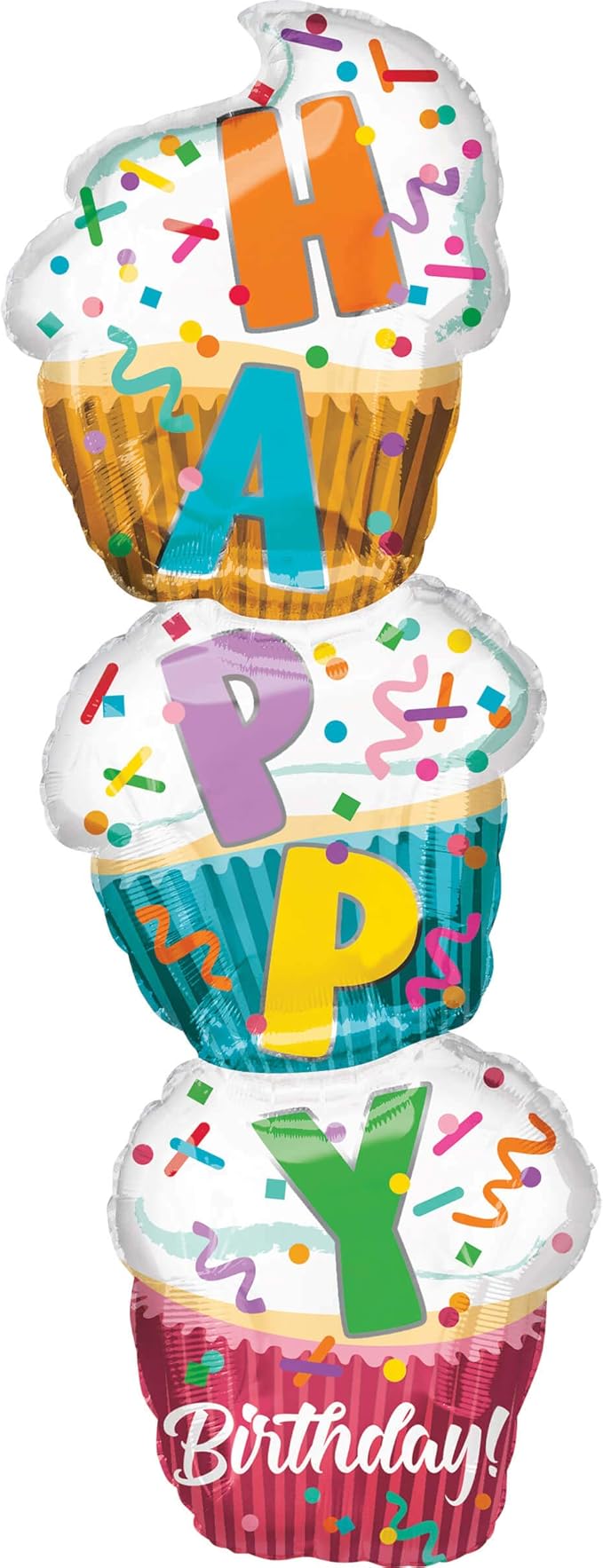 Anagram Stacked Cupcake Supershape 41" Foil Balloon