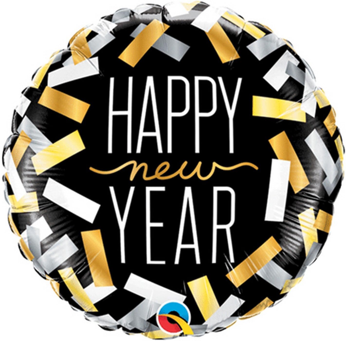 Happy New Year Confetti & Stripes 18-Inch