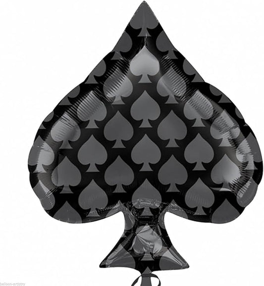 Black Spade Casino Card 18" Foil Balloon