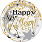 Glittering New Year Party Paper Cake Plates, 7" Black/Gold/Silver 8ct