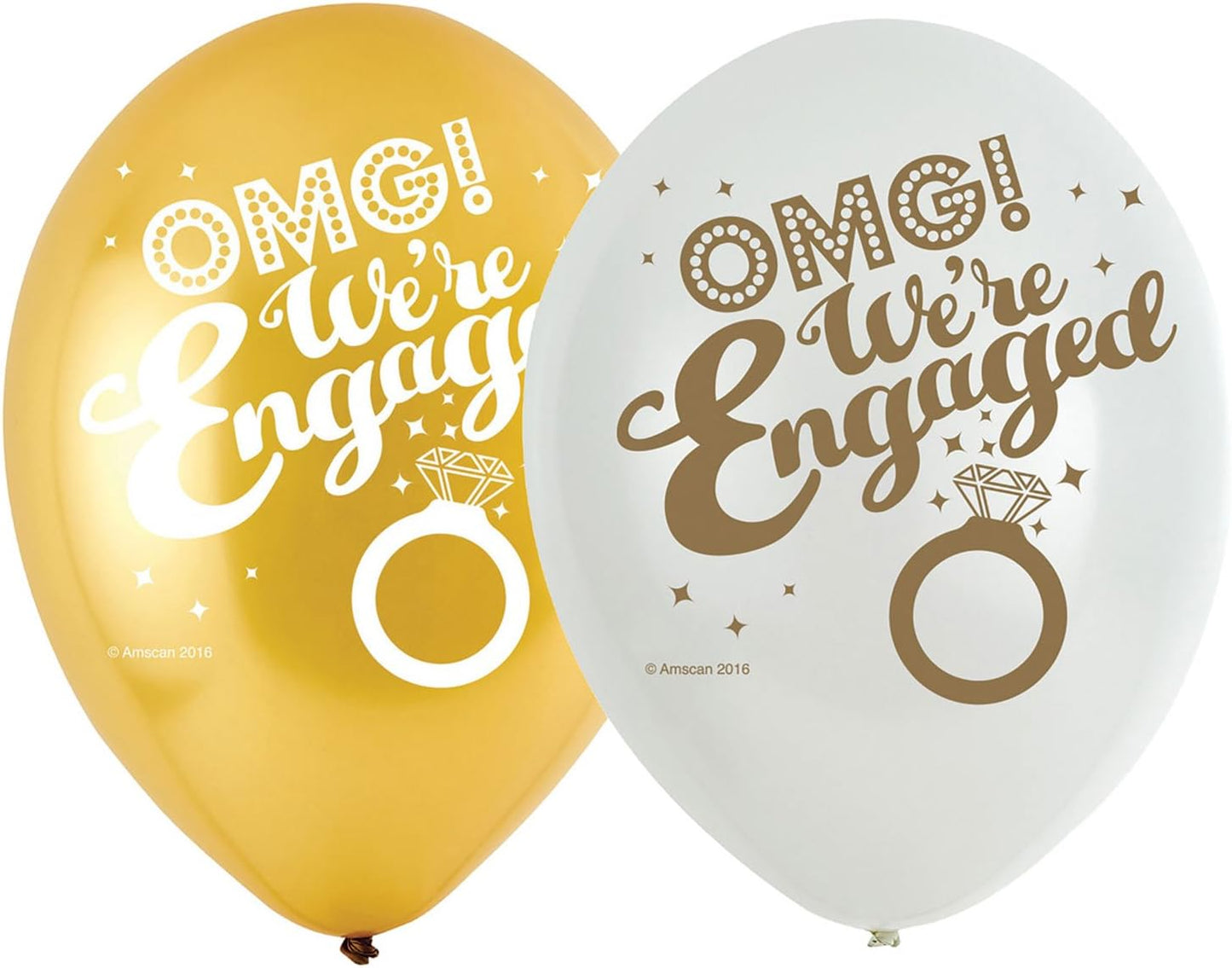 Amscan International 9902235" OMG We're Engaged Premium 6pc Printed Latex Balloon, 11-Inch