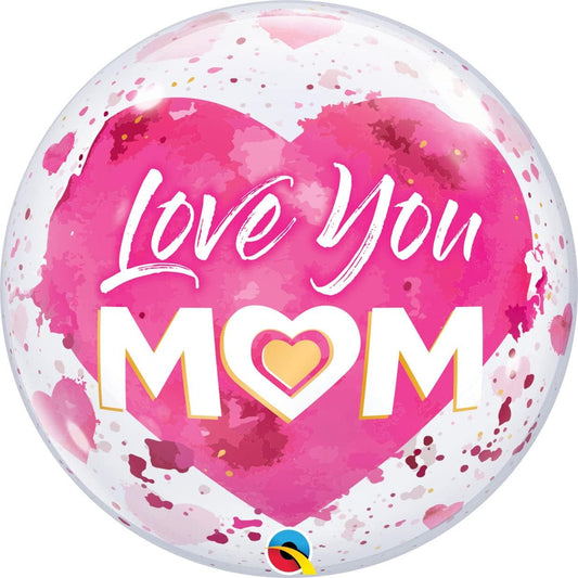 Qualatex Love You Mum Pink 22"/56cm Bubble Balloon