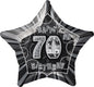Black Happy 70th Birthday 20-inch Star Foil Balloon