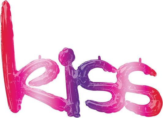Kiss Ombre Phrase Air-Filled 27-inch Foil Balloon