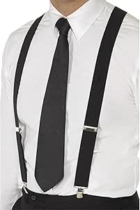 Smiffys Elasticated Braces, 1920's Razzle Fancy Dress Accessories