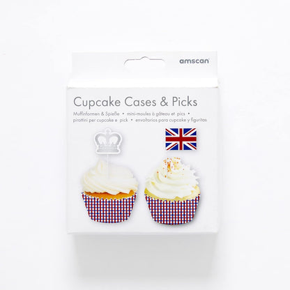Amscan 99138799 - A Day to Remember King Union Jack Cupcake Kit - 6 Pack