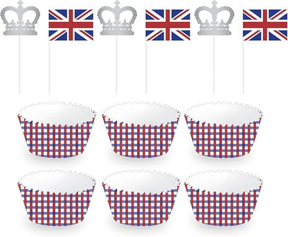 Amscan 99138799 - A Day to Remember King Union Jack Cupcake Kit - 6 Pack