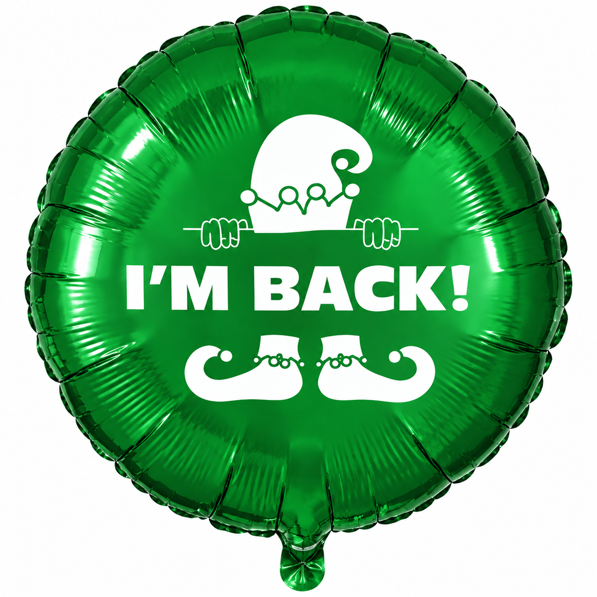 Elf I’m Back 18" Christmas Elf Foil Balloon – Red or Green Xmas Decoration