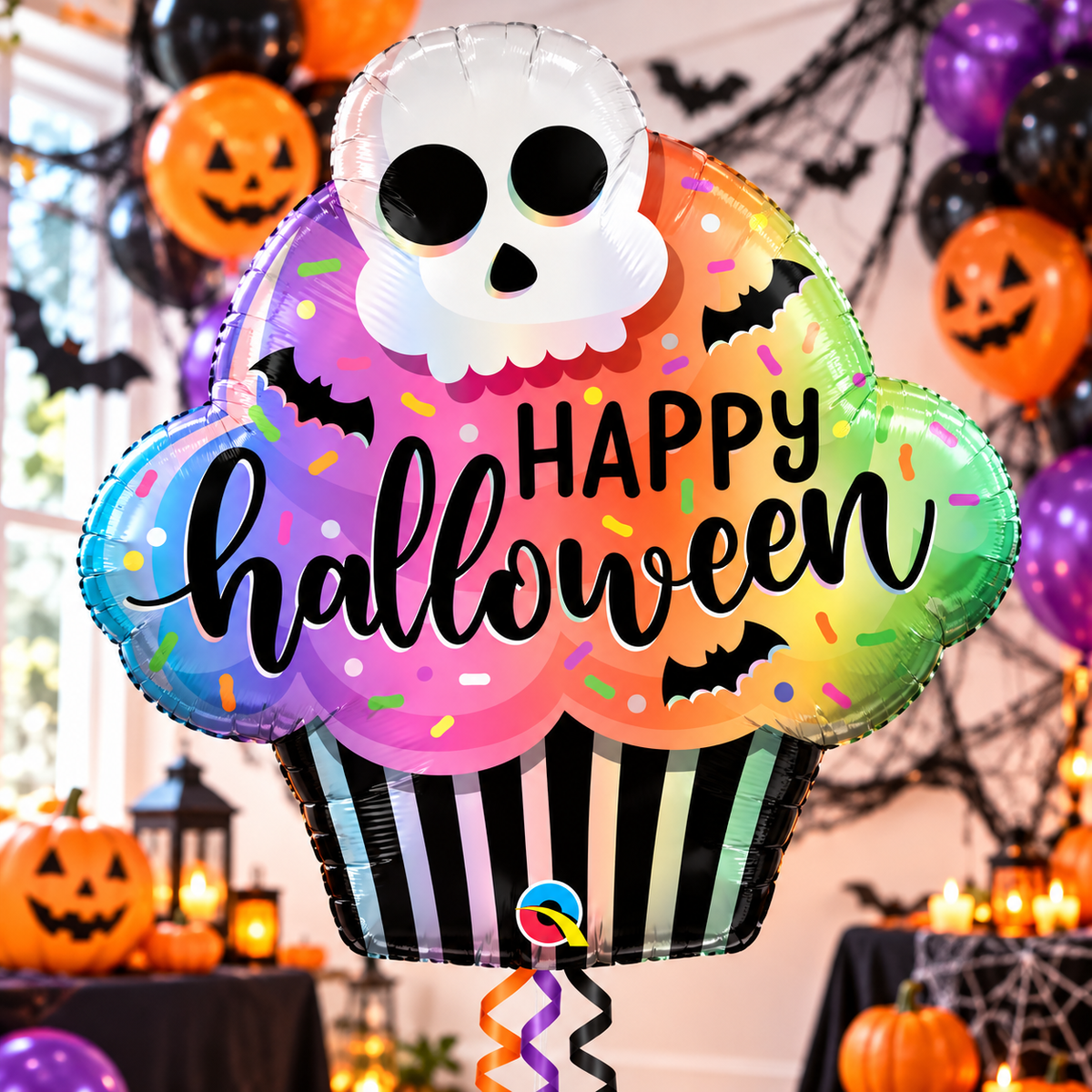 Happy Halloween Cupcake 32" Foil Balloon – Air or Helium