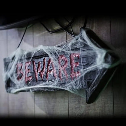 Halloween Spooky 'Beware' Solid Wood Effect Sign 58cm