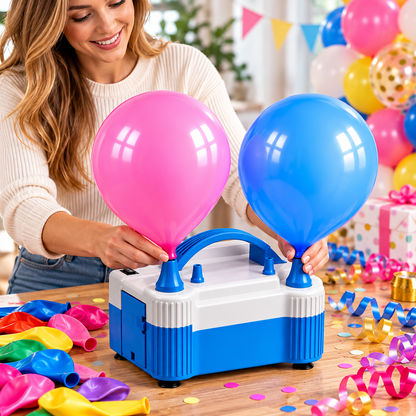 Electric Balloon Inflator Pump – Dual Nozzle Automatic & Manual Air Pump
