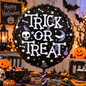 Trick or Treat Halloween 18" Foil Balloon – Black Skull Bat Party Decoration