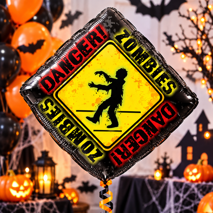 Danger Zombies Halloween 18" Foil Balloon – Air or Helium