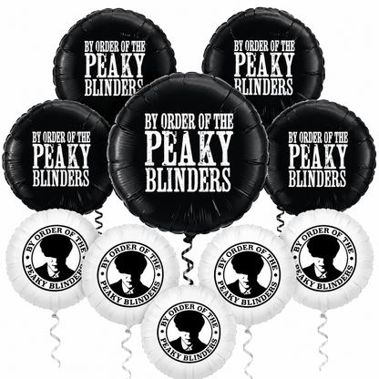 Peaky Blinders Foil Balloons – Black or White - 1pc or 5pc - Air or Helium