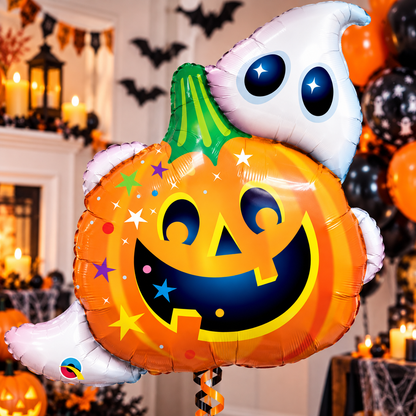 Halloween Jack & Ghost 33" Foil Balloon – Air or Helium