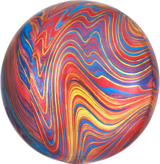 Colourful Marblez Round Orbz XL 15" / 38cm Balloon