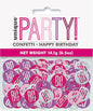 Pink, Purple & Silver Happy 80th  Birthday Confetti 14g