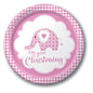 Creative Party 8 Dinner Plates - Pink Sweet Baby Elephant Christening