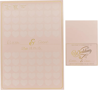 Ginger Ray Heart Wedding Alternative Guest Book Keepsake Pastel Perfection, Pink